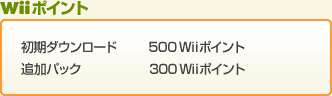 Wiiポイント 初期ダウンロード500Wiiポイント 追加パック300Wiiポイント